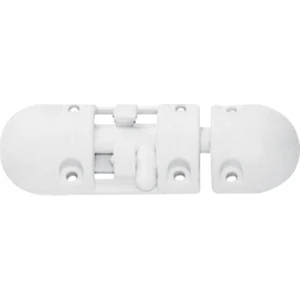 Anti-Rattle Barrel Bolt, Plastic, White