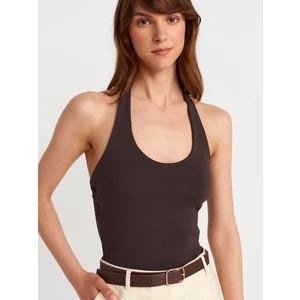 21052 Halter Yaka Top-Koyu Kahve