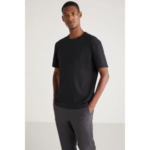 Curtıs Erkek Comfort Fit Kalın Dokulu Recycle %100 Pamuklu Siyah T-Shirt