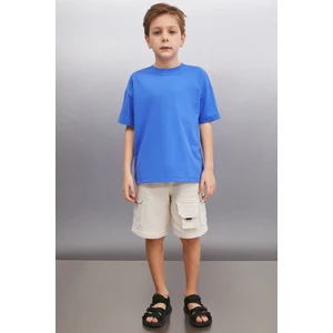 OCTAVE Erkek Oversize Saks Mavi T-Shirt