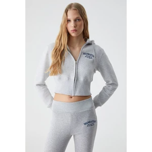 Iressıne Kadın Kapüşonlu Fermuarlı Uzun Kollu Regular Grimelanj Sweatshirt
