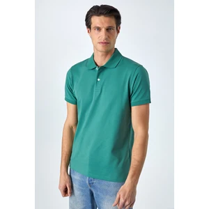 Monaghan Erkek Polo Yaka Relaxed Fit Patlı Düğmeli Kısa Kollu Yeşil T-Shirt