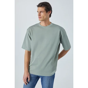HISON Erkek Relaxed Bisiklet Yaka Kısa Kollu Yeşil T-Shirt