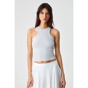 JROKSY Kadın Slim Halter Yaka Kolsuz Grimelanj Atlet