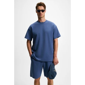 Donyel Erkek Bisiklet Yaka Kısa Kol Regular Indigo T-Shirt