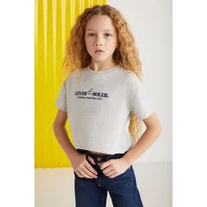 AGATE-GRM24025  100% pamuk baskılı  kısa kollu kız çocuk t-shirt Grimelanj T-Shirt