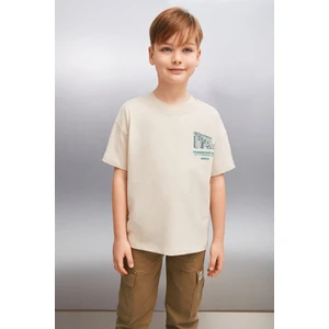 CAELAN Erkek Bej T-Shirt