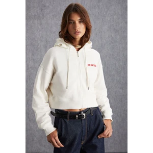 JEWEL Kadın 3 İplik Şardonlu Ekru Sweatshirt