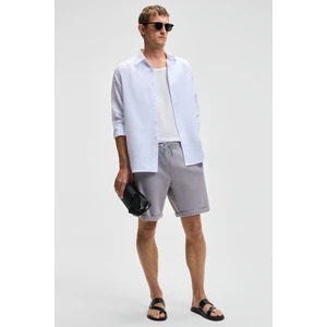 YOURI Erkek Beli Lastikli Arka Tek Cepli Relaxed Fit Lila Şort