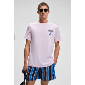 Sonora Erkek Baskı Detaylı  Organik Pamuk Regular Fit Kısa Kollu Pembe T-Shirt