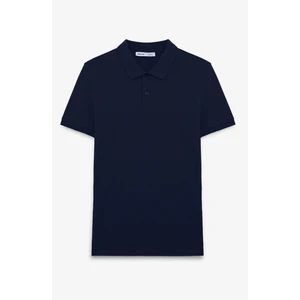 Flexore Erkek %100 Pamuk Kısa Kollu Regular Fit Lacivert Polo Yaka T-Shirt