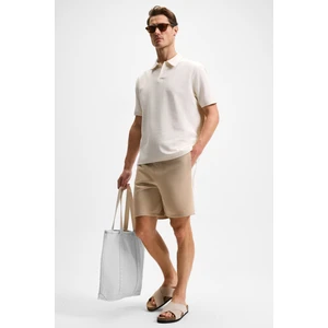 KEPA Erkek Beli Lastikli Cepli Relaxed Fit Bej Şort