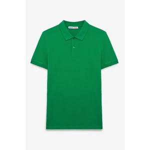 Skyloom Erkek %100 Pamuk Kısa Kollu Regular Fit Yeşil Polo Yaka T-Shirt