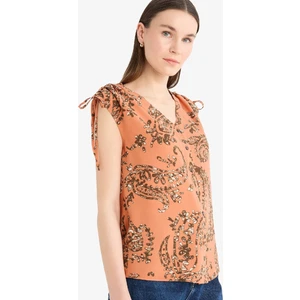 Regular Fit V Yaka Desenli Kısa Kollu Gömlek F0987AX25SM