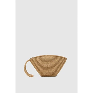 Rome Handmade Hasır Clutch Çanta Vizon