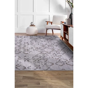 Akasya Gri Baklava Desenli Halı – Yumuşak, Kaymaz, Yıkanabilir ve Şık Tasarım - 40 x 60 cm