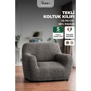 Lastikli Esnek ve Yıkanabilir Tek Kişilik Koltuk Örtüsü Koltuk Kılıfı -Gri