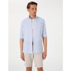 Pierre Cardin Erkek Lacivert Regular Fit Çizgili Uzun Kollu Gömlek 50307093-VR033