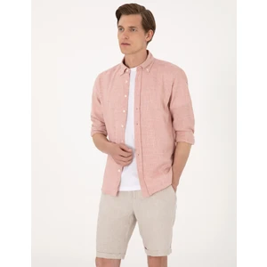 Pierre Cardin Erkek Mercan Regular Fit Uzun Kollu Gömlek 50307133-VR186