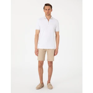 Pierre Cardin Erkek Bej Slim Fit Beli Lastikli Bağcıklı Dokuma Şort 50308148-VR011