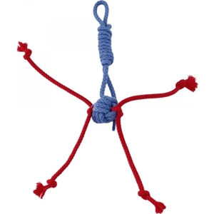 Pet Comfort Ipli Kedi Oyuncağı, 100% Pamuk, Gri-Kırmızı 25CM