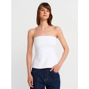 Straplez Kadın Bluz %70 Viskoz Beyaz Renk 36/Standart Kalıp ile Şık Tasarım