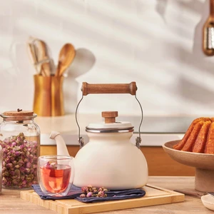 Royal Emaye Demlik - Krem - 2400 ml