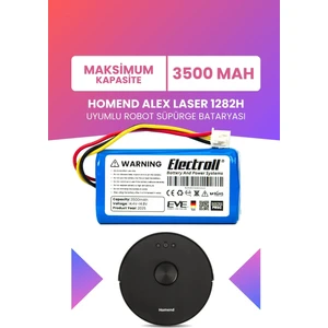 Homend Alex Laser 1282H Uyumlu Batarya (Maksimum Kapasite) 3500MAH Pil Robot Süpürge Bataryası