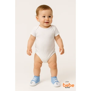 Bebek Dinozor Desenli Ilk Adım Ayakkabısı – Yumuşak Taban, Bağcıklı, Pamuklu Kumaş Unisex