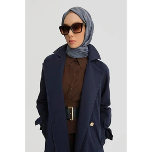 Gold Düğmeli Trençkot 25Y7807 Lacivert