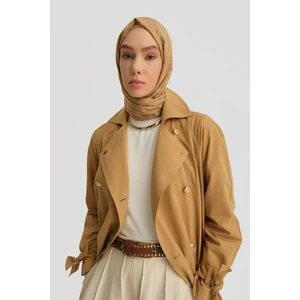 Gold Düğmeli Trençkot 25Y7807 Sahra