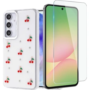 Samsung Galaxy S25 Plus Kılıf Kutup Desenli Kiraz Kapak + Nano Ekran Koruyucu