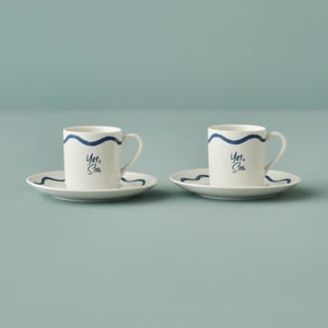 Marine Porselen 2'li Kahve Fincanı Seti Mavi (90 Cc)