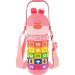 Vagonlıfe Çelik Matara VGN-30031 430 ml Pipetli Boyun Askılı - Pembe