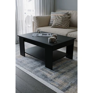 Siyah Sole Orta Sehpa 60X90X45 Alt Büyük Raflı