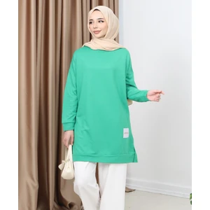Yazlık Kadın Tesettür Bisiklet Yaka Terletmeyen Penye Kumaş Tunik