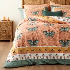 %100 Pamuk Saten Butterfly Çift Kişilik Nevresim Seti (200X220 Cm)