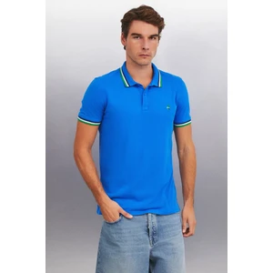 Xander Erkek Saks Mavi Polo Yaka T-Shirt