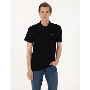 Pierre Cardin Erkek Siyah Slim Fit Örme Dokulu Polo Yaka Tişört 50309946-VR046