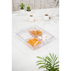 Akrilik Şeffaf 4'lü Tek Kapaklı Kahvaltılık & Sunumluk