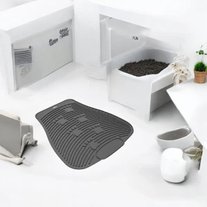 Kedi & Köpek Tuvalet Paspası - Siyah - 41,5x36x5,5 cm