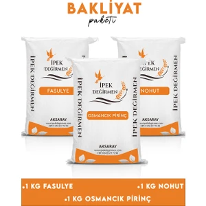 İpek Değirmen 3 kg Ekonomik Kuru Fasulye Pirinç Nohut Paketi