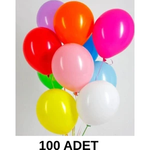 Renkli Balon 100'LÜ Karışık Renk Parti Doğum Günü Kutlama Özel Günler