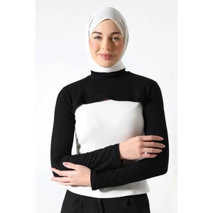 Balıkçı Yaka Boyunluklu Kolluk- Siyah