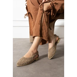 Kadın Örgü Dantel Babet Ayakkabı  Yazlık, Rahat ve Şık Ragat Taban Yanı Açık Rahat Giyim Yaz Babeti