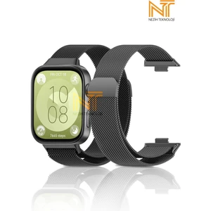 Huawei Watch Fit 3 / Fit 4 / Fit 4 Pro Uyumlu Milano Hasır Örgü Metal Magnet Pratik Kordon