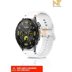 Huawei Watch Gt2 / Gt2 Pro / Gt3 / Gt3 Pro / Gt4 / Gt5 / Gt5 Pro / Gt6 / Gt6 Pro 46mm Uyumlu Wave Silikon Kordon 22mm