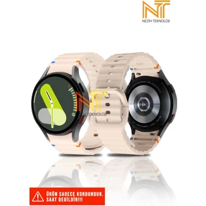 Samsung Galaxy Watch Fe / 4 / 5 / 5 Pro / 6 / 7 40 42 44 46MM Uyumlu Wave Silikon Kordon