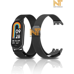 Xiaomi Mi Band 8 / 9 / 10 Uyumlu Metal Hasır Kordon