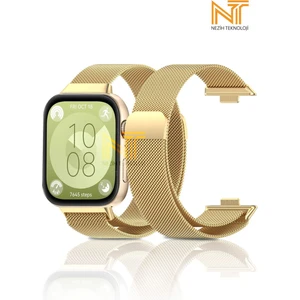 Huawei Watch Fit 3 / Fit 4 / Fit 4 Pro Uyumlu Milano Hasır Örgü Metal Magnet Pratik Kordon